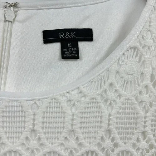 R&K Lace Sheath Dress Bell Sleeves 12 New With Tags - Picture 7 of 8