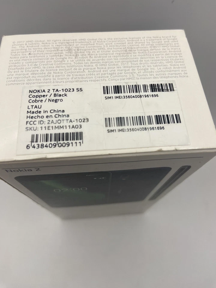 Nokia 2 - TA-1023 SS Android - 8GB - Single SIM Unlocked Smartphone New Sealed - Image 3 of 4