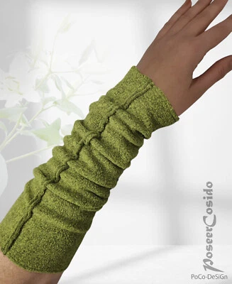 POCO DESIGN BY POSEERCOSIDO PoCo LaGeNLoOk Arm-Stulpen Pulswärmer Armschopper Fleece grün S M L XL XXL