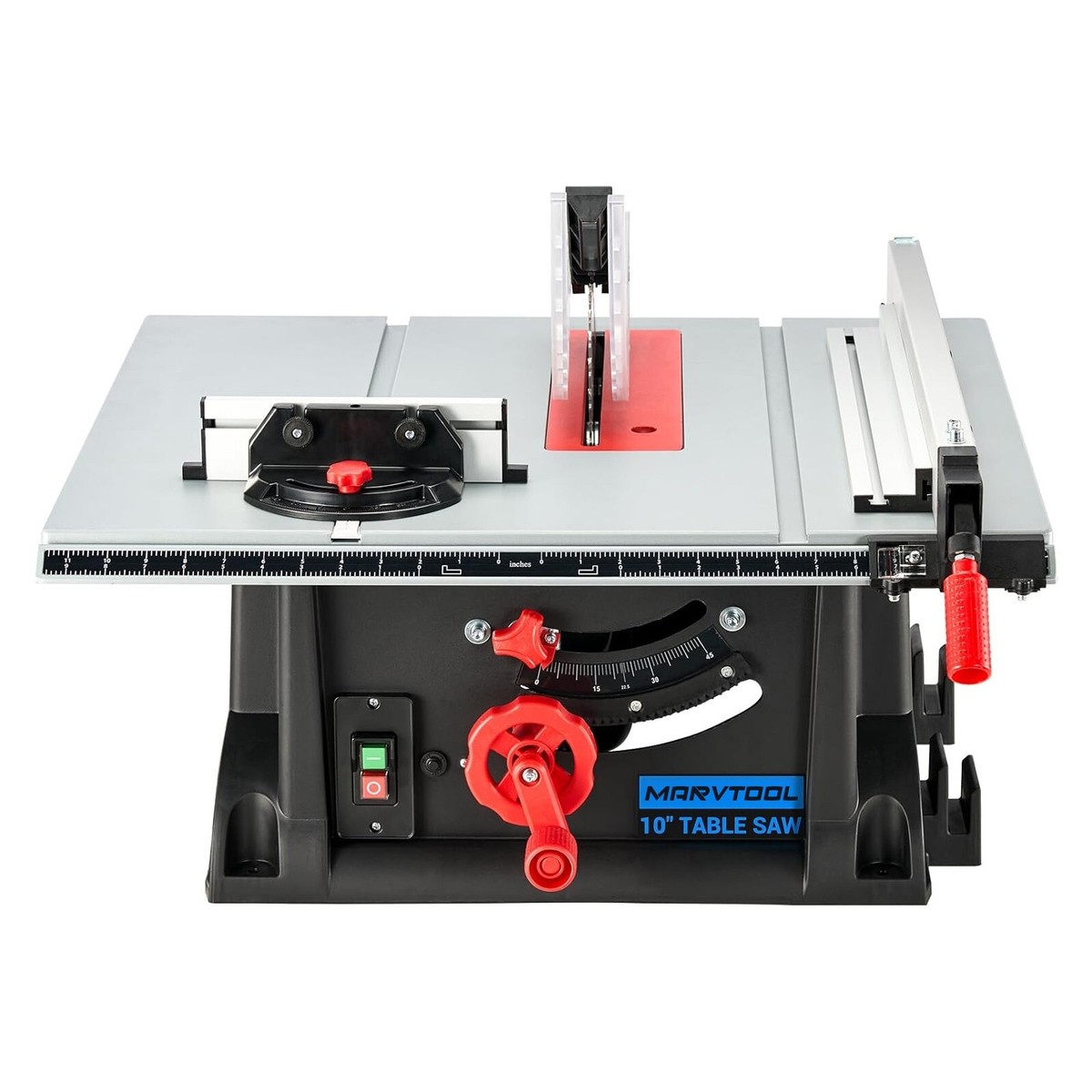 MarvTool Table Saw 10in 15Amp Lightweight Portable 4600RPM 45&90