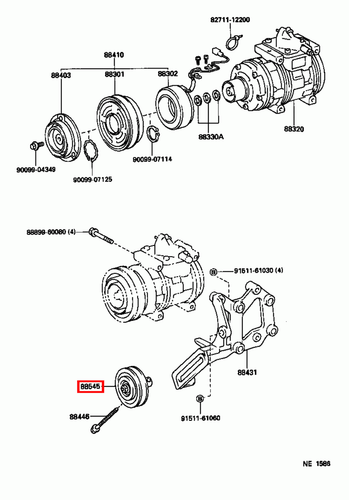Genuine LandCruiser FZJ80 FZJ79 FZJ78 FZJ76 1FZ Air Conditioner Idler Pulley - Picture 7 of 20