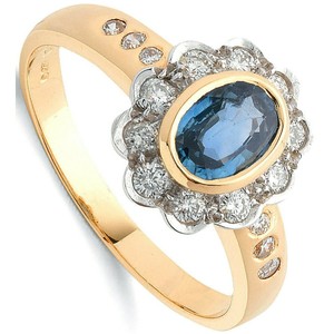 Zafiro Y Anillo De Compromiso Diamante 18k Oro Amarillo Certificado Talla J Q Ebay