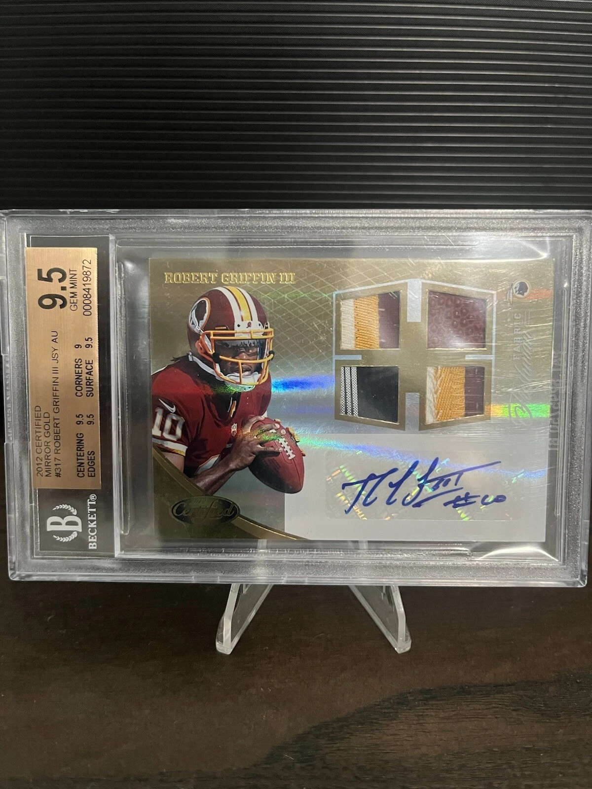 Robert Griffin III Panini Certified #317 Jersey Autograph-Mirror Gold