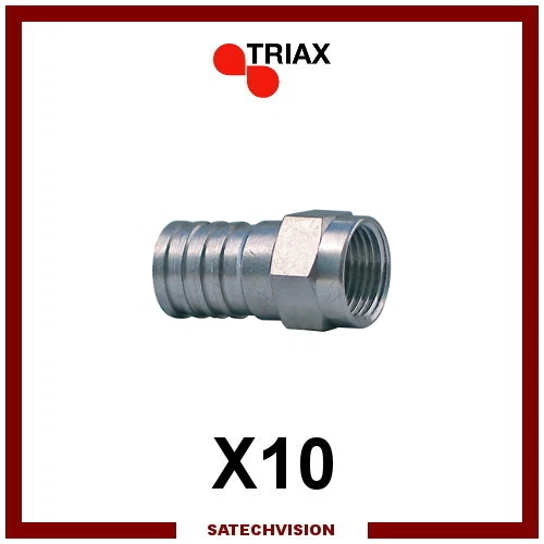 10 Connecteurs Fiches F à Sertir Triax FFS 001 pour Câble Coaxial RG6