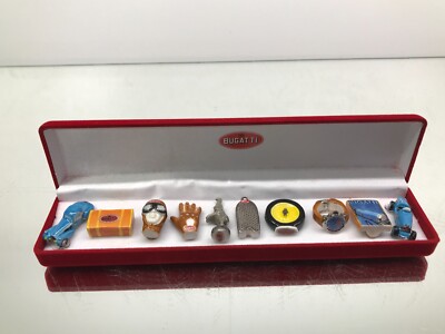 10x BUGATTI MEMORABILIA RELATED ITEMS PORCELAIN/PLASTER? - GOOD IN BOX - 406