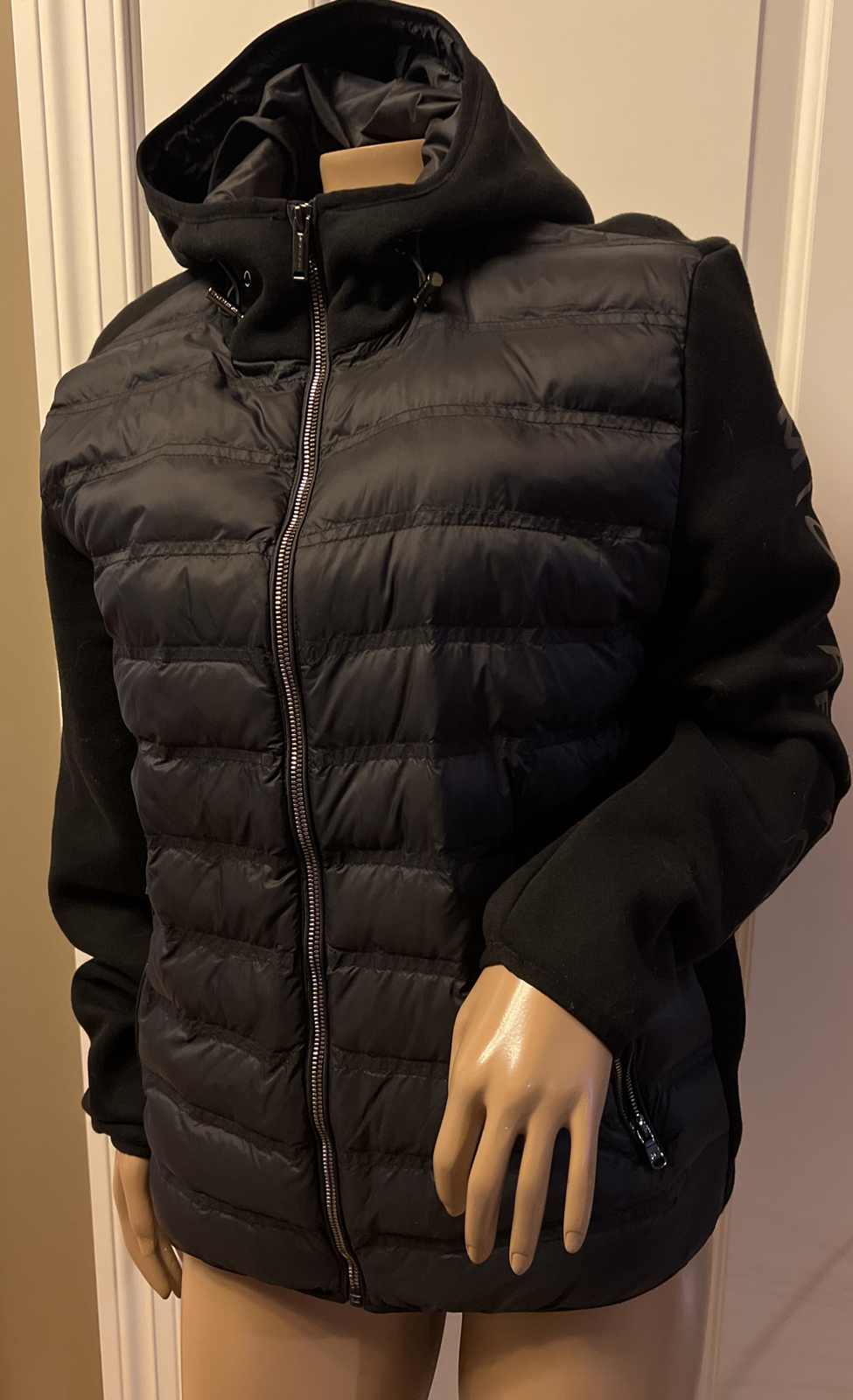 ALTRA MICHAEL KORS Puffer Jacket Full Zip Cappuccio Donna Taglia S Nero