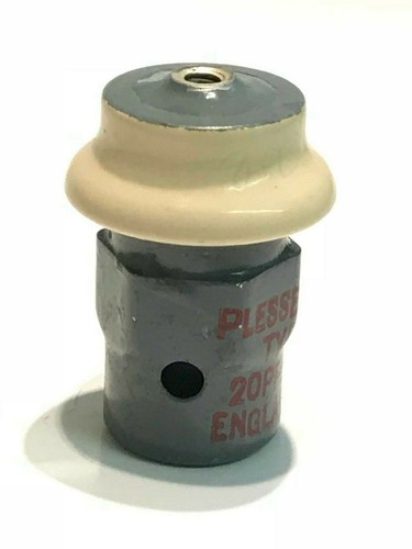 20PF 10KV VINTAGE PLESSEY RF RADIO TRANSMITTER DOOR KNOB CAPACITOR bsa4da - Picture 3 of 3