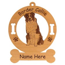 Border Collie Sitting 2 Ornament Personalized With Your Dogs Name 1847