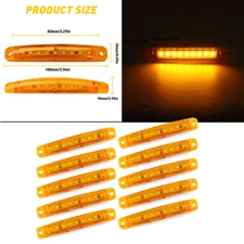 10pcs Amber 9 LED Sealed Side Marker Clearance Light 12V Car Truck For Ford GMC