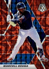 2021 Panini Mosaic Reactive Red- #187 Marcell Ozuna