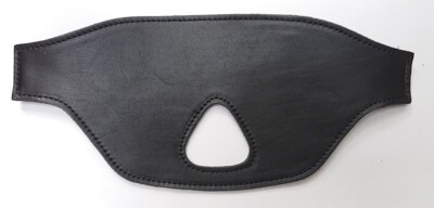 Brandneu 100 % Echtleder Deluxe halbes Gesicht offene Nase Maske Augenbinde