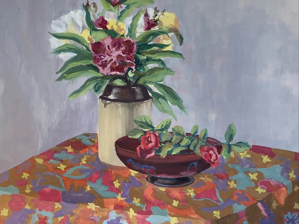 Pintura Gouache Colorida por el artista de Indiana Emmalean Baumann 20 X 26 pulgadas Foto 2 de 4