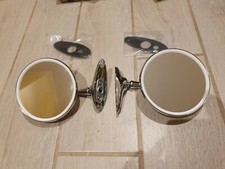 COPPIA SPECCHIETTI PIATTI PER AUTO D EPOCA diametro 12,5 attacco FORI CARROZZERI