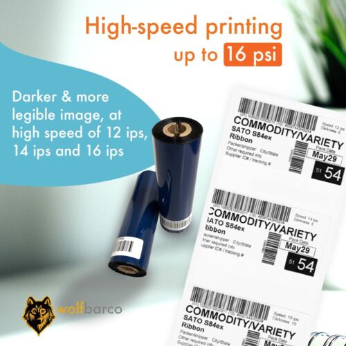 36 Rolls 4.33"x 243'/110mm x 74m Resin-enhanced Wax Thermal Transfer Ribbon - 第 3/8 張圖片