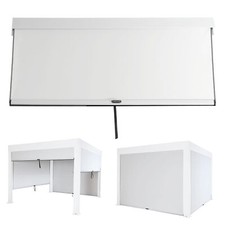 B-Ware Parete Laterale per Pergola MCW-L46, Gazebo Avvolgibile, Tessuto/Tessuto Bianco