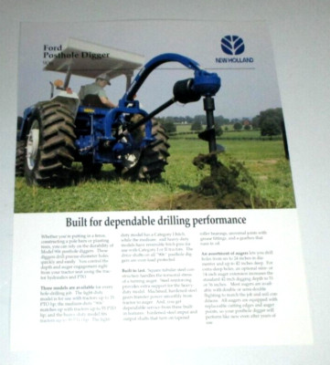 *Ford New Holland 906 Post Hole Digger Specifications Brochure 31090612 1995