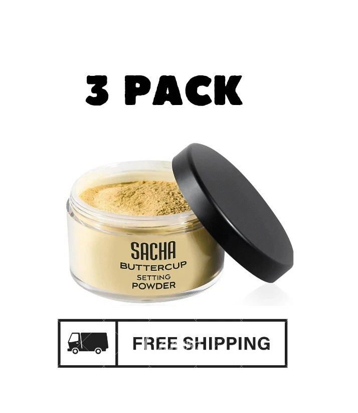 3 PACK Sacha BUTTERCUP Setting Powder,Blurs Fine Lines and Pores