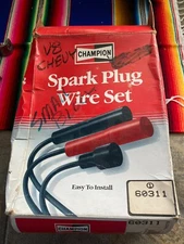 VINTAGE CHAMPION SPARK PLUG WIRE SET # 60311-EARLY CHEVY V/8