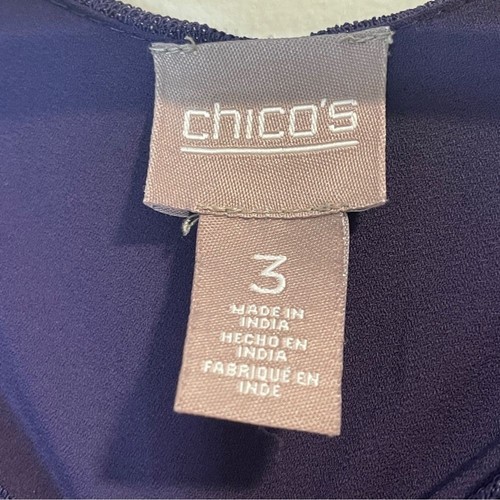 Chico's Elegant Purple Tunic Blouse - Picture 6 of 7