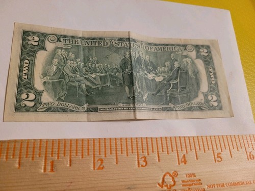 2 DOLLAR BILL 1976 SERIES "B" RARE MISPRINTED TREASURY SEAL & SERIAL NUMBER - Picture 7 of 7