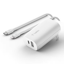 Belkin Boostcharge USB Type C to Lightning, Dual Wall Charger MFi-Certified NEW