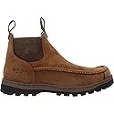 ROCKY Outback LTE Moc Toe Chelsea Outdoor Boot, Brown, Size 13(W), Brown