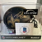Drew Brees Signed Inscribed “All time passing yard leader” Auto Eclipse Mini