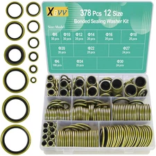 378 Pcs NBR Metal Bonded Sealing Washer Assortment Kit M6 M8 M10 M12 M14 M16 M1
