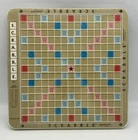 Vintage Scrabble Lazy Susan Board 1948 Milton Bradley Rotating Game Board