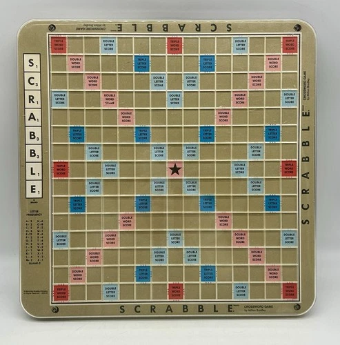 Vintage Scrabble Lazy Susan Board 1948 Milton Bradley Rotating Game Board
