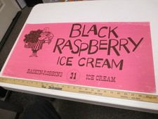 Baskin Robbins ice cream 1972 store poster sign BLACK RASPBERRY fruit basket