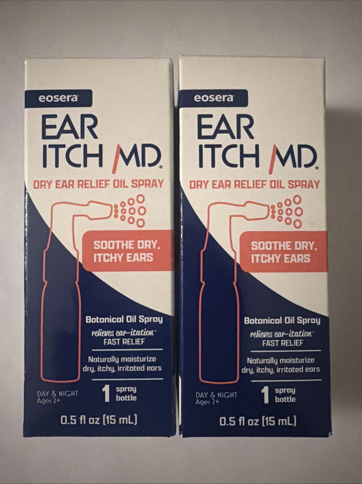 (2) Ear Itch MD Intensive Soothing Spray Moisturizer Dry Skin 0.5 oz Free Ship