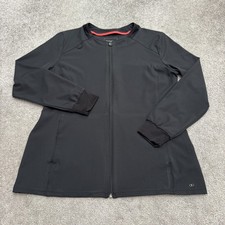 Cherokee Allura Reserve Scrub Jacket Women Medium Black Full Zip Stretch Medical