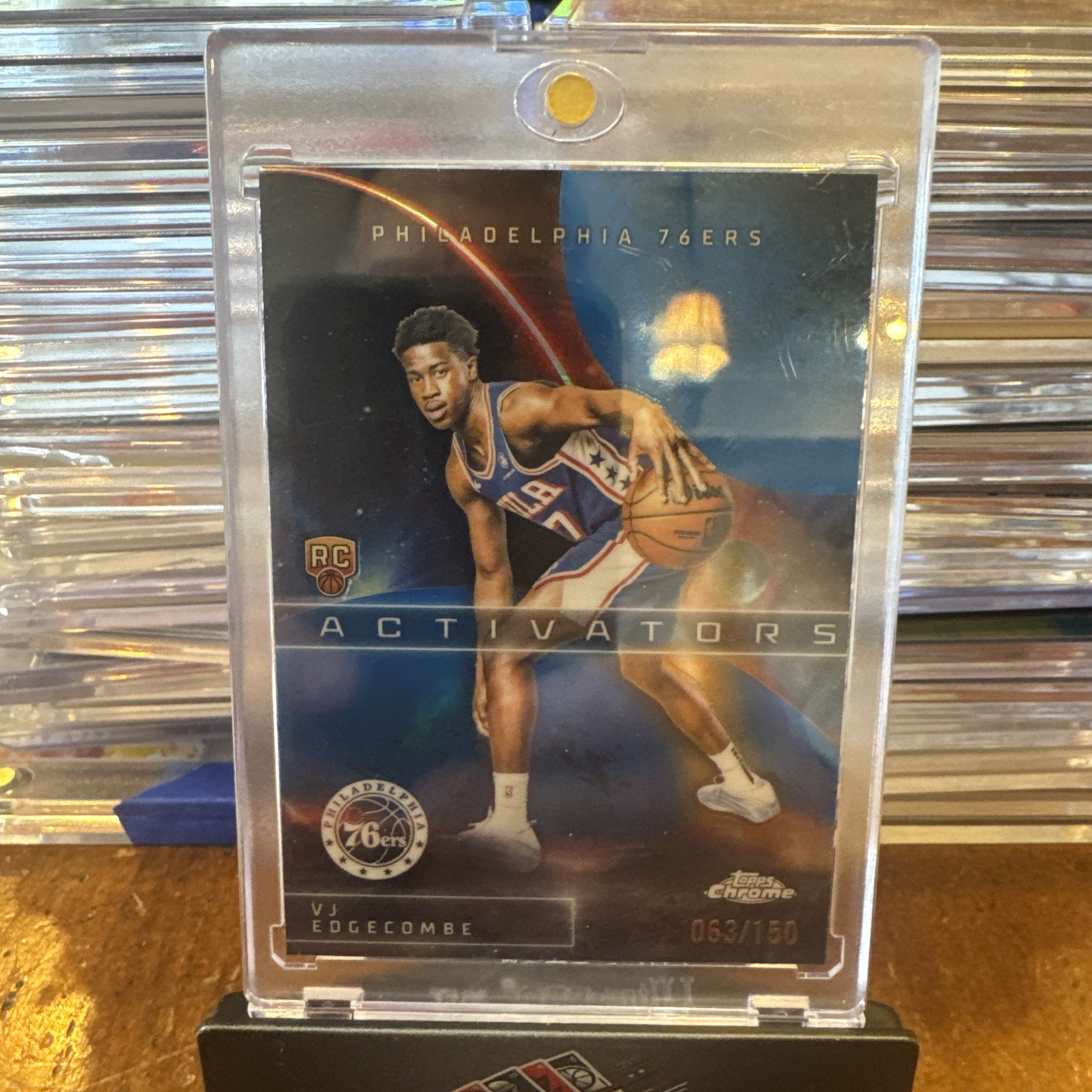 2025-26 Topps Chrome Vj Edgecombe Blue Refractor Activators Rookie RC 76ers /150