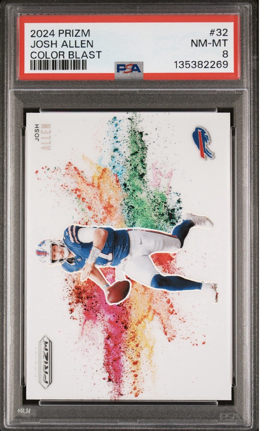 2024 Prizm Color Blast Josh Allen Buffalo Bills PSA 8