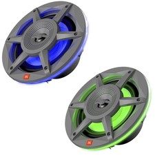 2x JBL Stadium 6.5" 300W Max 2-Way RGB LED Gray Boat Speakers Bulk Packaging 