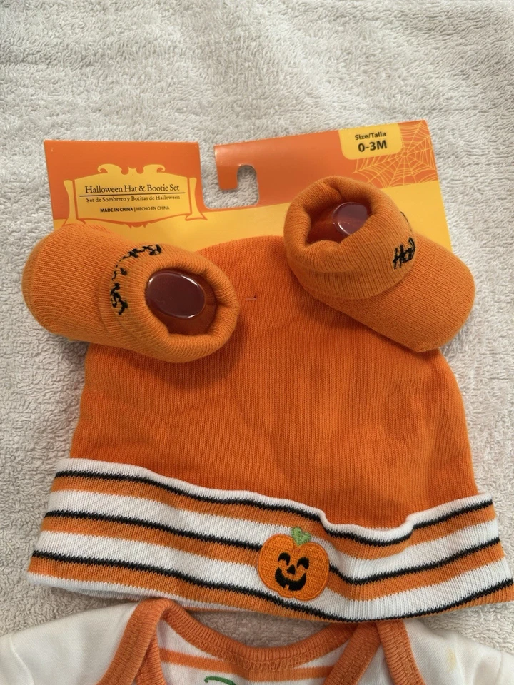 Bebé Primer Juego de Sombrero y Botas Halloween 0-3 Meses Nuevo con Etiquetas Foto 2 de 4