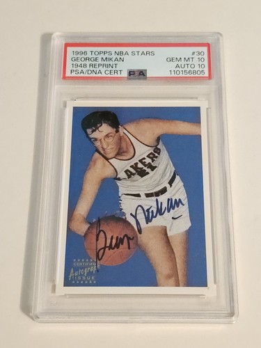 1996 Topps NBA Stars 1948 Reprint George Mikan Auto PSA 10 Auto 10 None Higher 