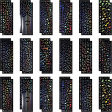 36 Sheets Holographic Deco Stickers Shiny Tiny Stickers Self Adhesive Clear Glit