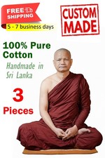 Customizable 3 pieces of Theravada Buddhist Monk Triple Robe Full Set Meditation