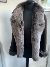 Celt Celtic and Co. real sheepskin shearling fur coat Toscana jacket UK14 US10 