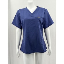 Figs Scrub Top Womens XL Blue Everly Slim V-Neck Technical Collection Healthcare