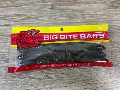 Big Bite Baits Soft Plastic Creature Lures Green Pumpkin Bite Juice Infused NEW