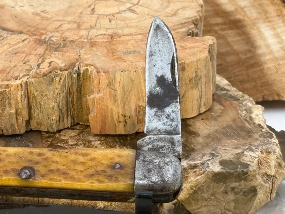 Antique Cattaraugus Little Valley NY 2 Blade Bone Handled Pocketknife--2340.25 - Image 4 of 4