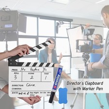 Professional Acrylic Clapboard Dry Erase TV Film Movie Director Cut Action Scene