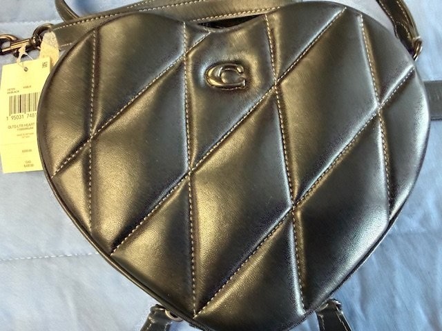 NWT Coach Heart Crossbody Bag With Quilting Black CE725 Packed Authentic Retail image 2