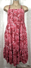 VTG GAP Sundress Shirred Elastic Bodice Ruffled Hem Spaghetti Straps Floral XL