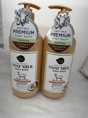 (2)SHOWER MATE Hydrating COCONUT VANILLA Natural Dutch Goat Milk BODY WASH 27 oz