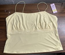 Wild Fable Women's Cropped Cami Tank Top Light Yellow Size XXL