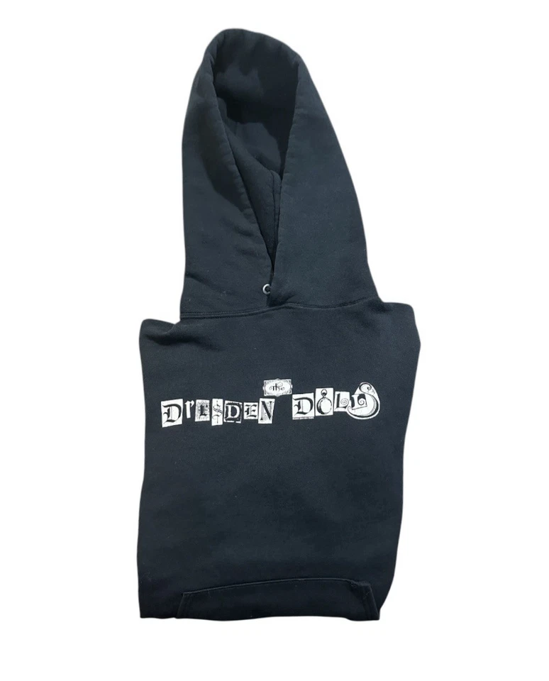 Bonecas Dresden 2004 Vintage Preto com Capuz Gráfico Tamanho Pequeno - Imagem 3 de 4